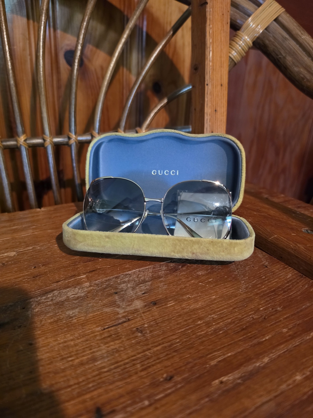 Gucci Women's Gold Frame Gradient Sunglasses - Gold/Brown - Picture 14 of 15
